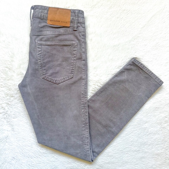 American Eagle Outfitters Skinny Corduroy Grey Flex Stretch Jeans - Picture 2 of 12